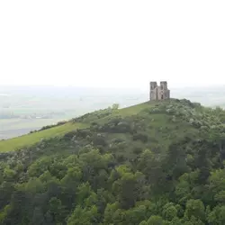 Chauriat, vue aérienne avec prise de vue sur la tour